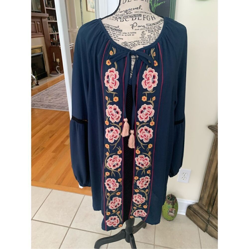 Umgee Floral Embroidered Dress